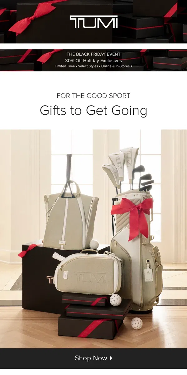 Email from Tumi. Our MVPs (Most Valuable Presents)