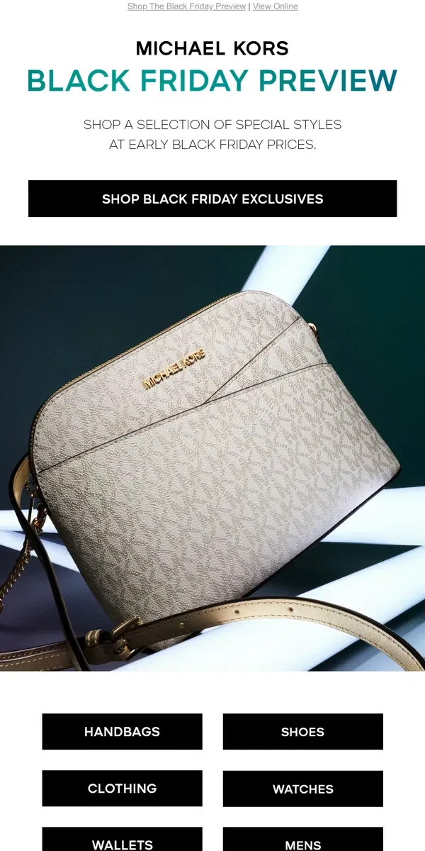 Email from Michael Kors. Must-Have Styles At Irresistible Prices