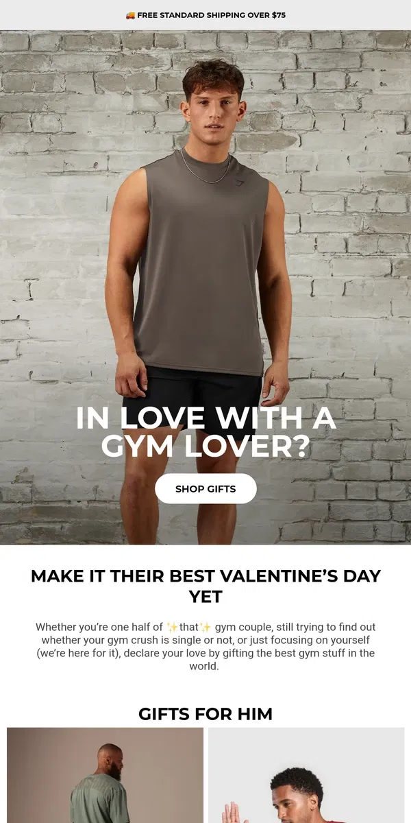 Email from Gymshark. In love with a gym lover? 🫶