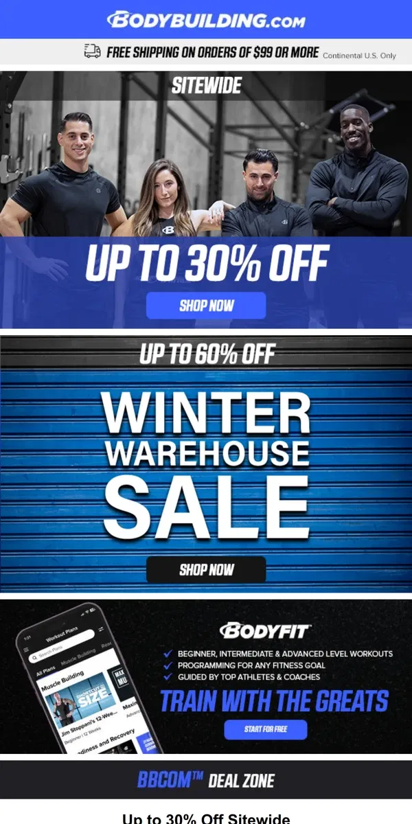 Email from Bodybuilding.com. Up to 30% Off Protein & Fat Burner Favorites!