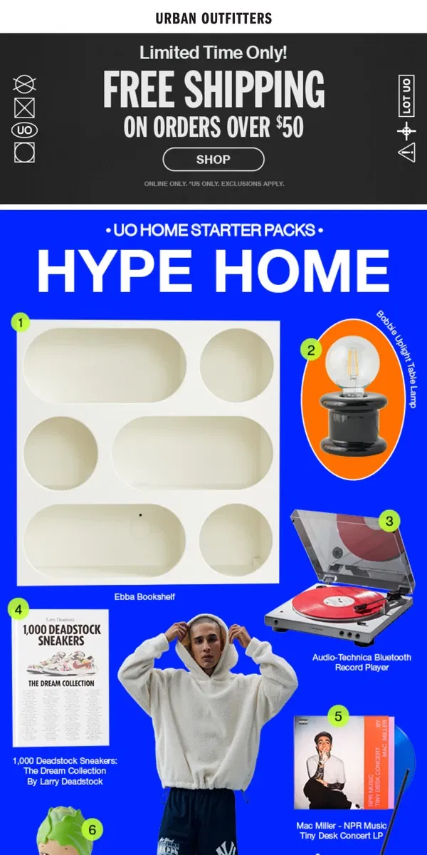 Email from Urban Outfitters. UO Home Starter Packs 🏠 HYPE HOME