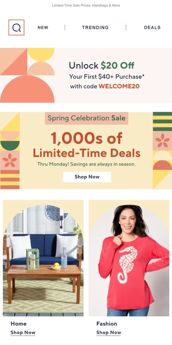 Email from QVC. 1,000s of Deals! Let's Celebrate Spring