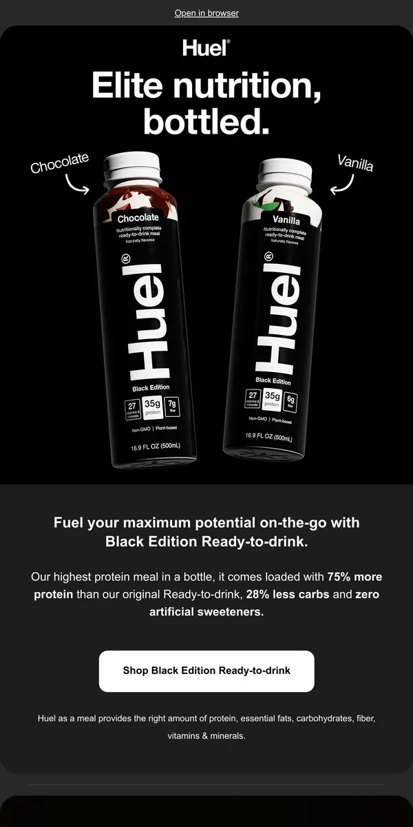 Email from Huel. Ready for next level nutrition? 👀