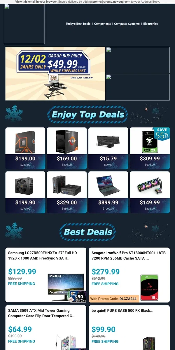 Email from Newegg. 🌟 $309.99 Deal! Seagate Exos X20 HDD 🚀