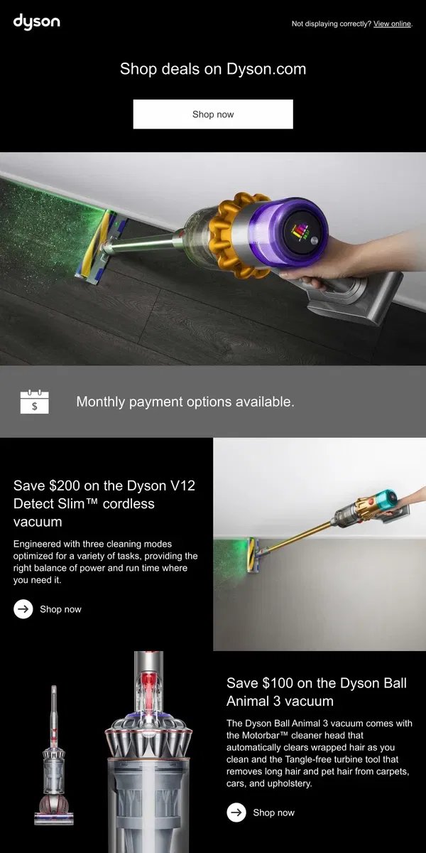 Email from Dyson. Save on select Dyson technology