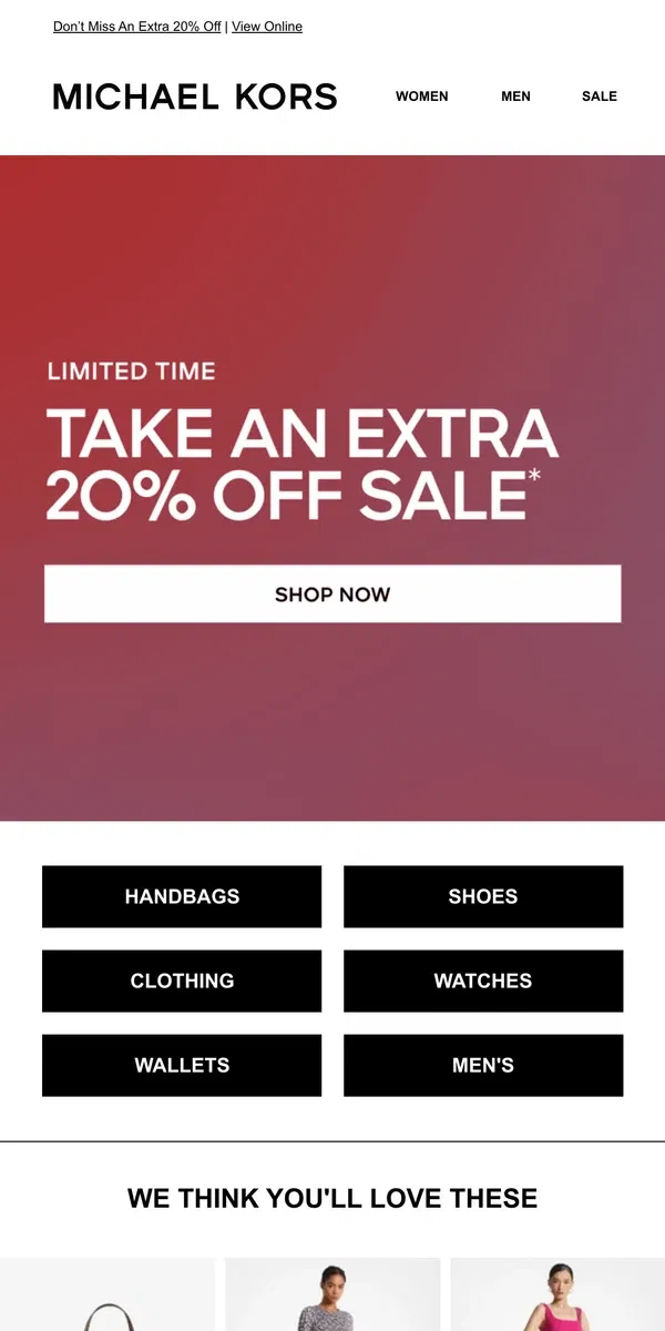 Email from Michael Kors. We’ve Extended Our Sale!