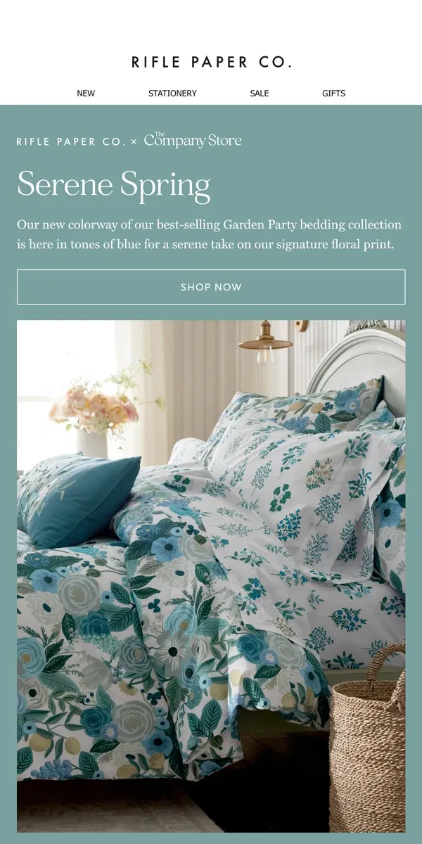 Email from Rifle Paper Co.. Bedding in Garden Party Blue 🌸