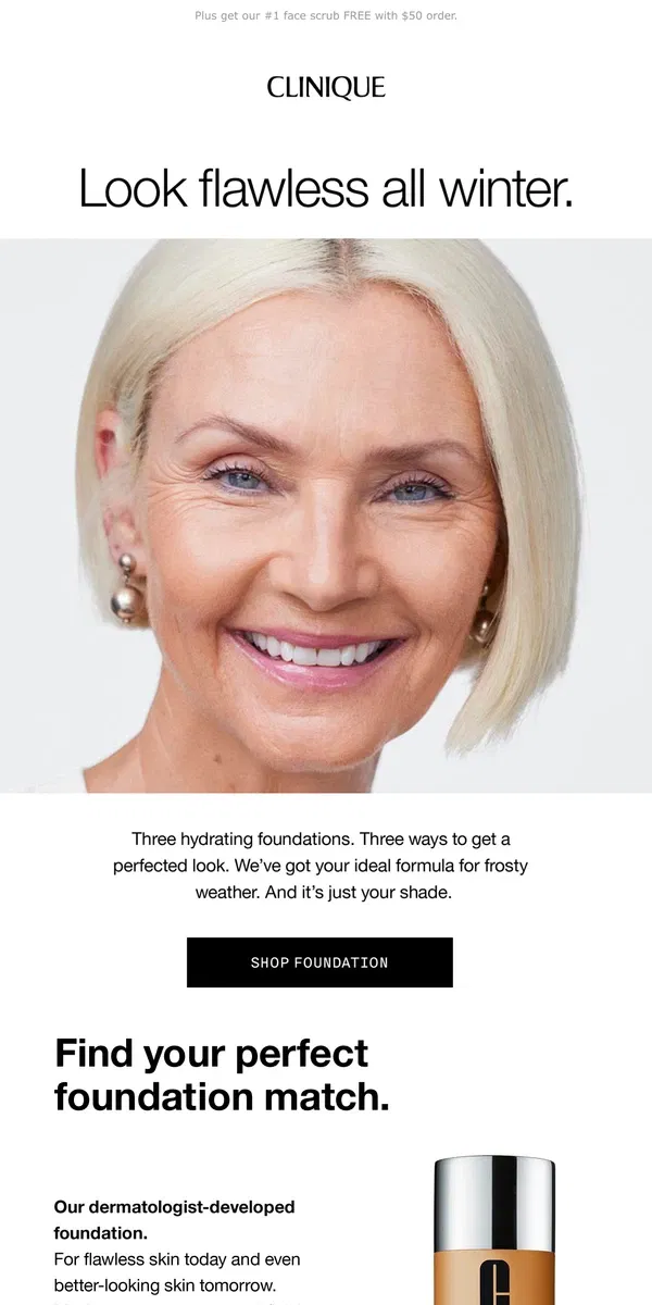 Email from Clinique. Your just-right foundation is inside!