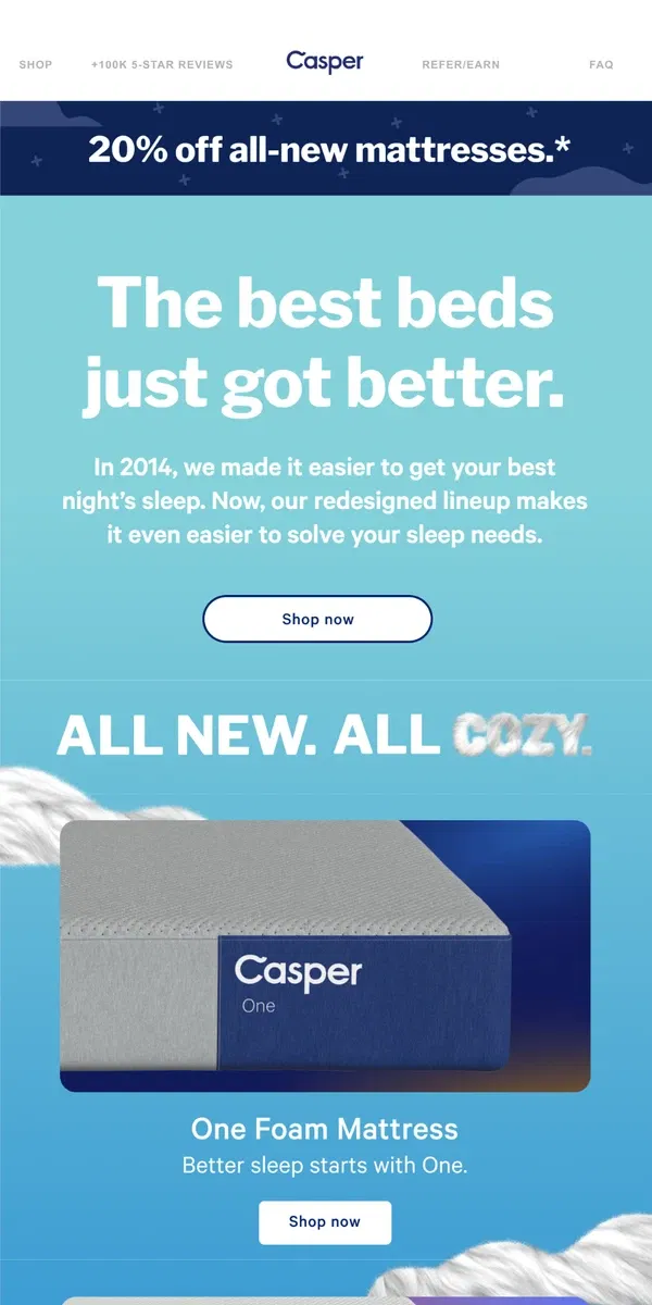 Email from Casper. Meet the whole new Casper.