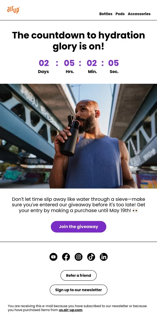 Email from air up. ⏰ Tick-Tock, It's Giveaway O'Clock!
