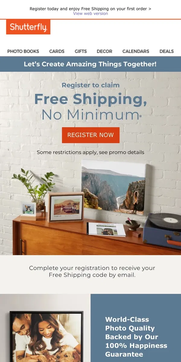 Email from Shutterfly. Welcome to Shutterfly! Thanks for signing up — we’ve got a whole world of easy, personalized gifts