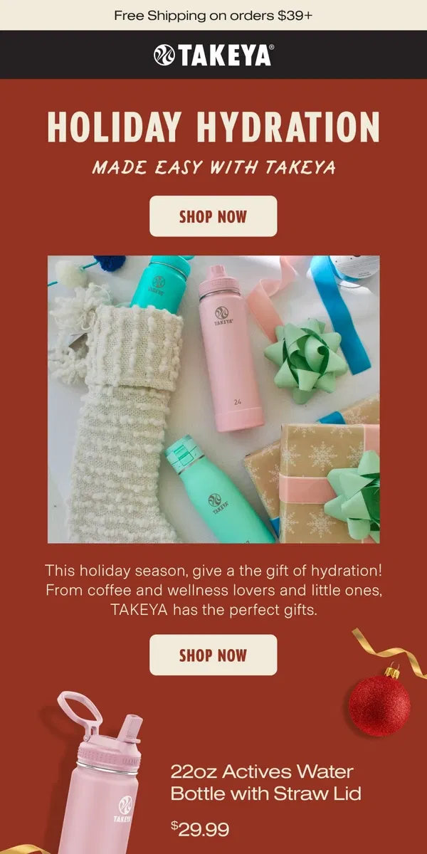 Email from TAKEYA. Thoughtful Gift Ideas for Everyone on Your List!