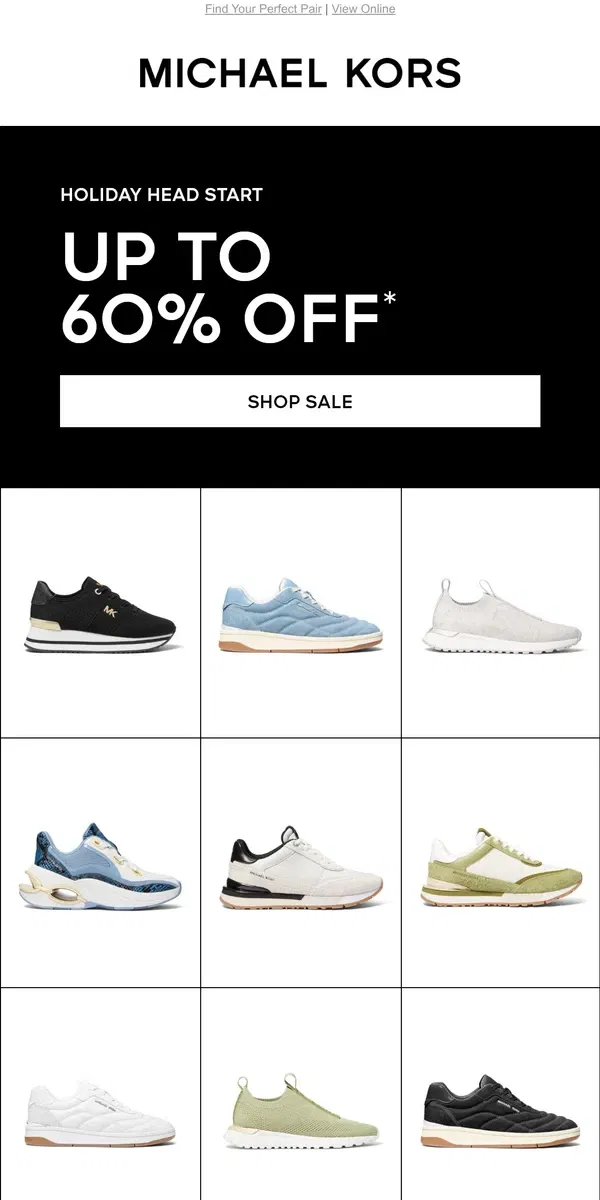 Email from Michael Kors. Up To 60% Off Trending Sneakers