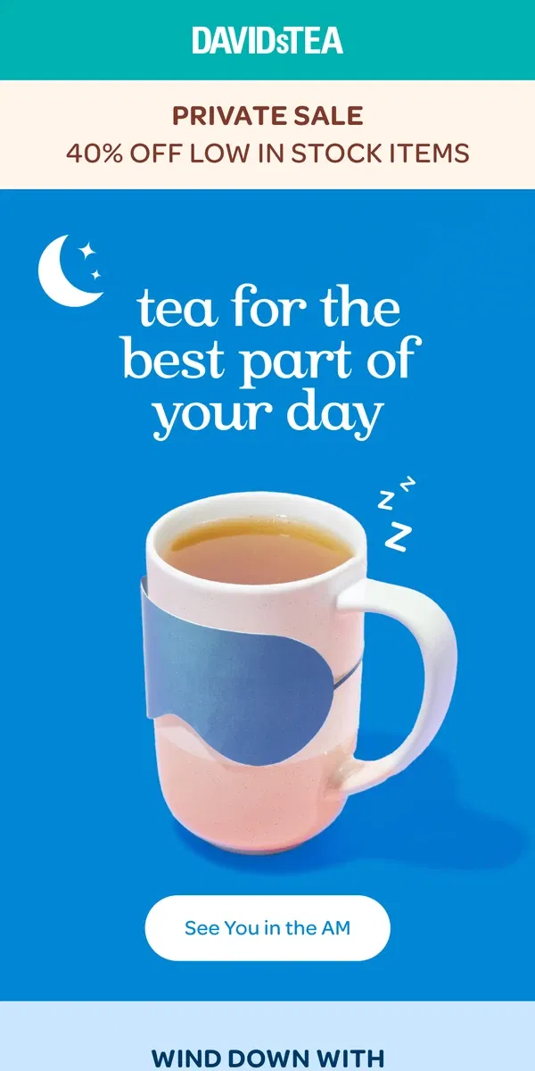 Email from DAVIDsTEA. You’ll be sleepyyyy after this