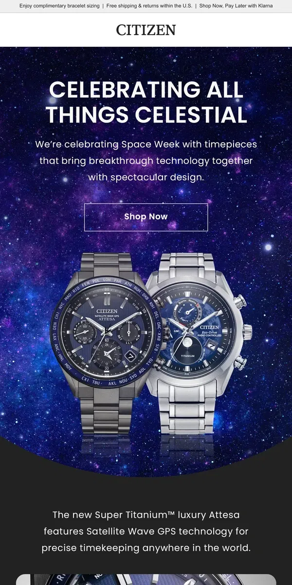 Email from Citizen Watch. Celebrating Space Week