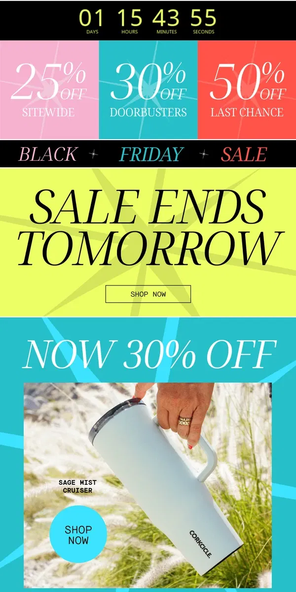 Email from CORKCICLE. ❗CYBER WEEKEND SALE IS ENDING TOMORROW ❗