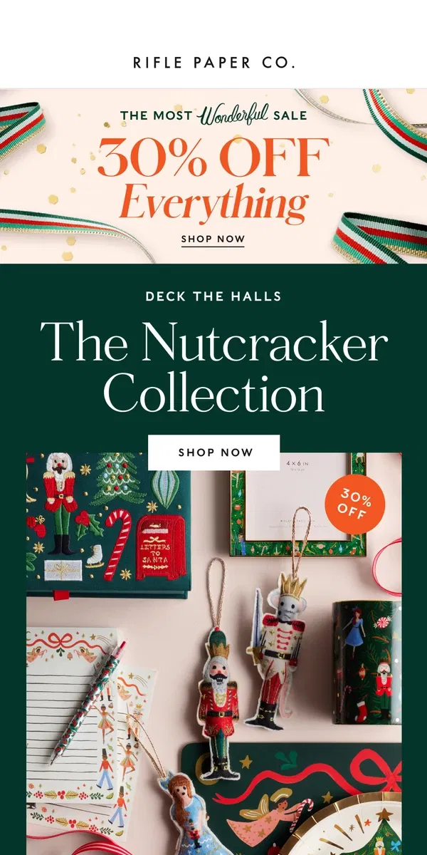 Email from Rifle Paper Co.. Now 30% Off: The Nutcracker Collection