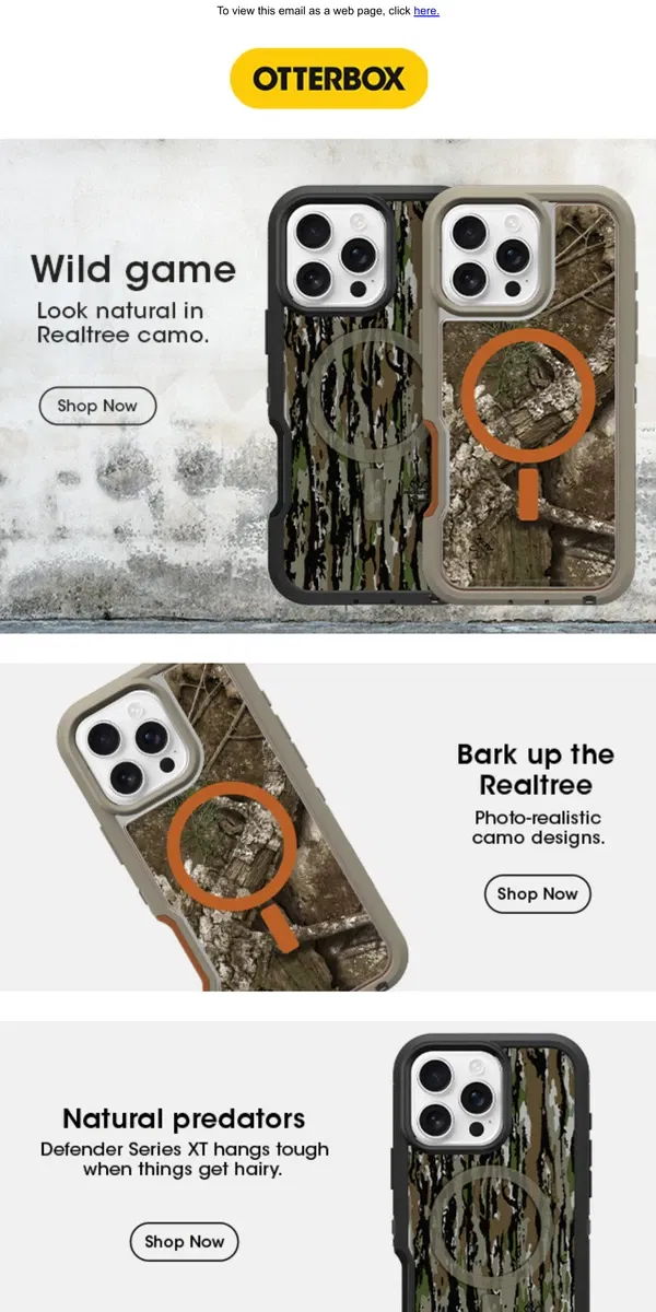 Email from OtterBox. The Realtree Collection is a whole different animal