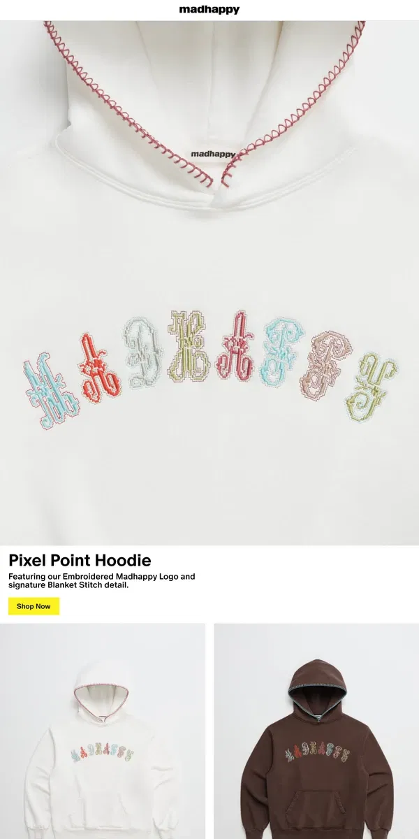 Email from Madhappy. Pixel Point Fleece Hoodie