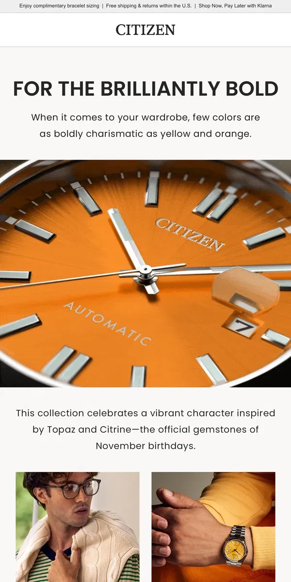 Email from Citizen Watch. Spirited Gemstone Inspiration