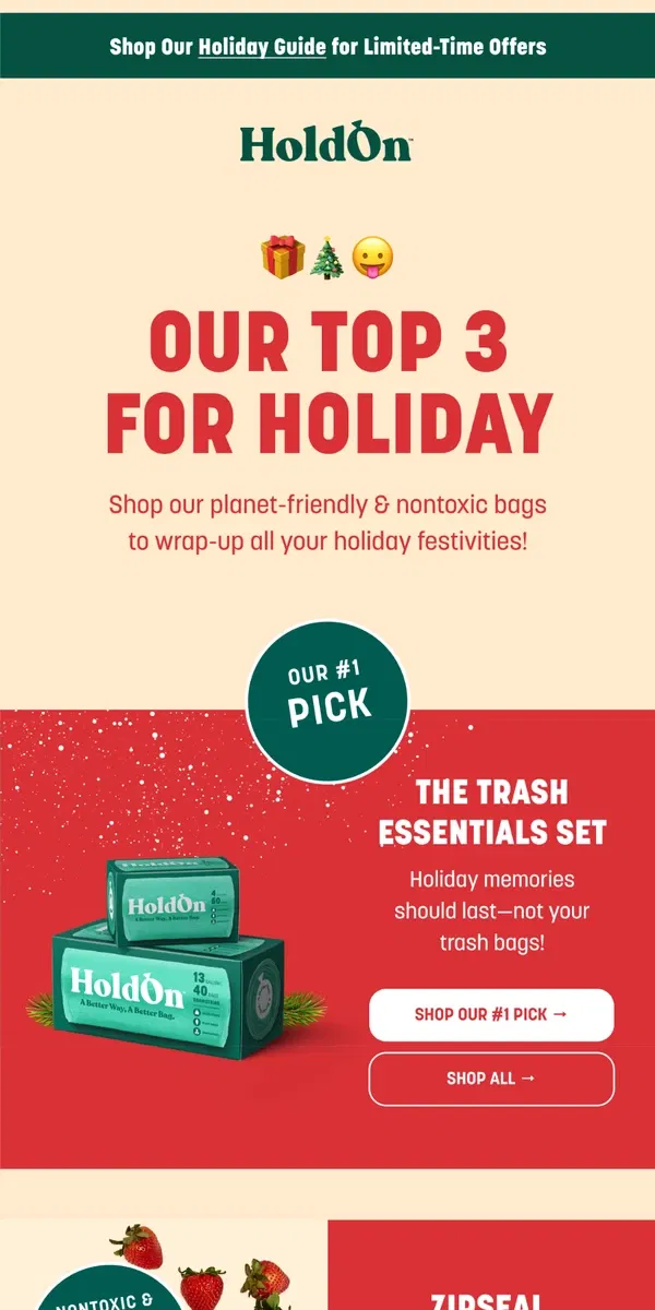 Email from HoldOn. 3 Holiday Must-Haves