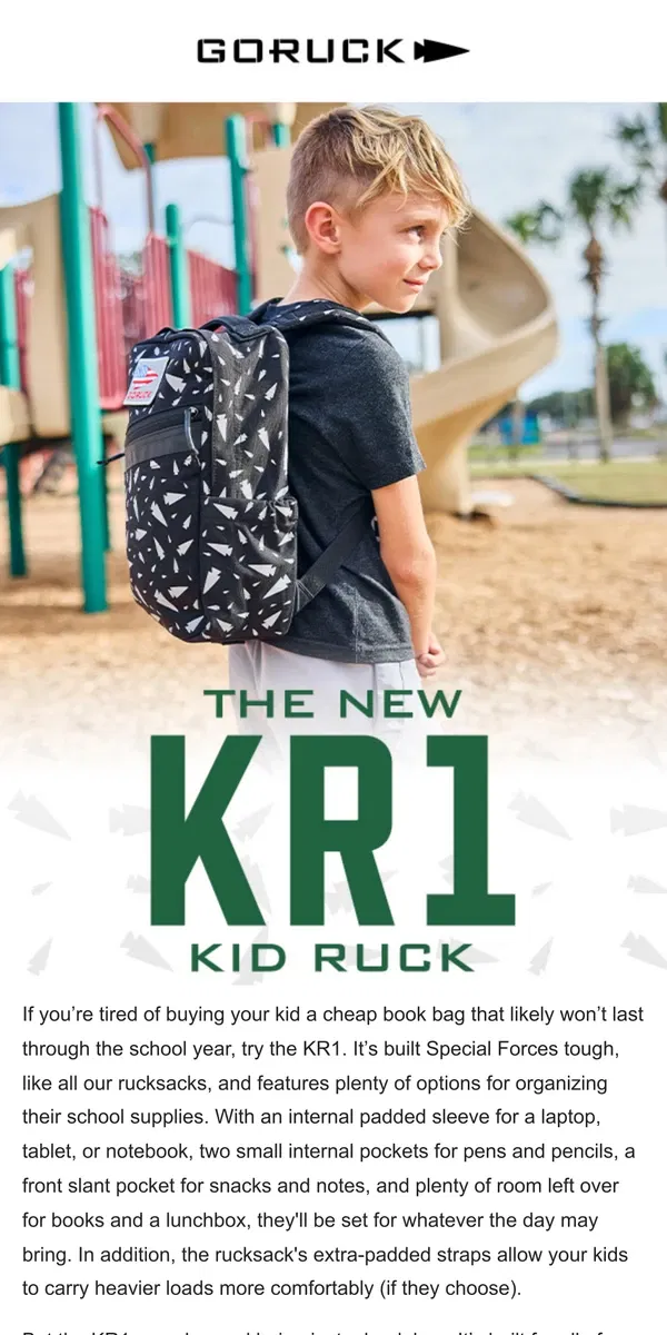 Email from GORUCK. The Kids Rucksack That’s Built to Last