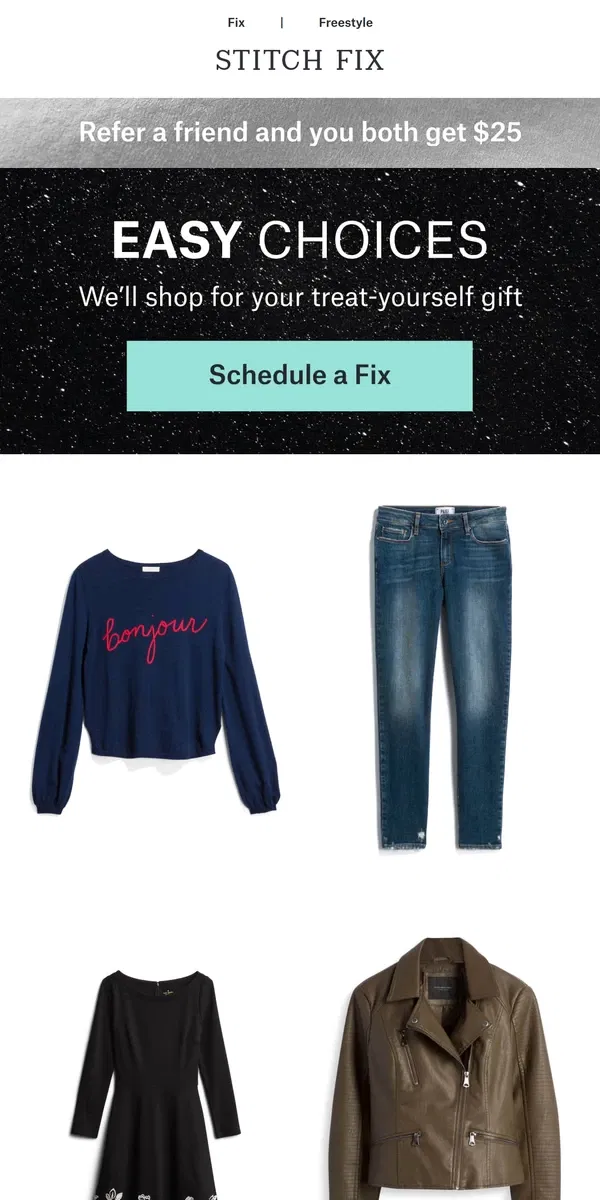 Email from Stitch Fix. Style inspo ➡️ personalized looks