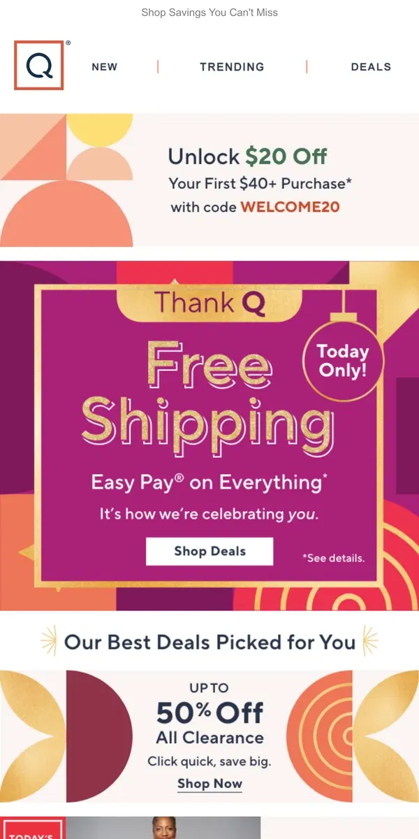 Email from QVC. Final Hours: Free Ship on Everything