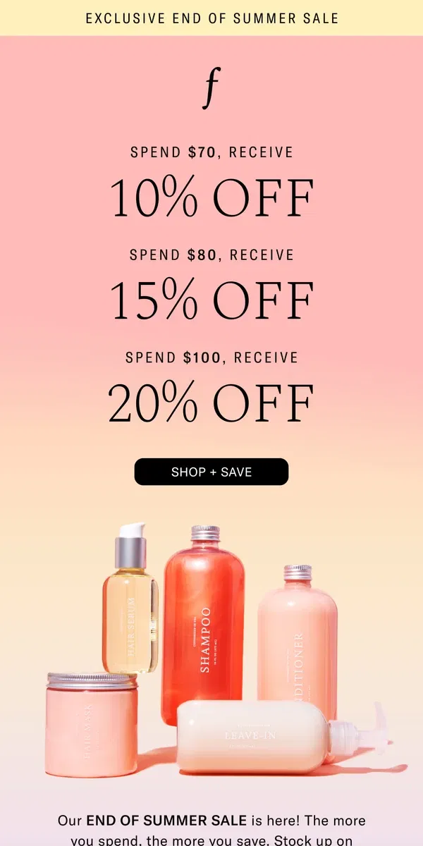 Email from Function of Beauty. End of Summer Routine! + Up to 20% off 😎