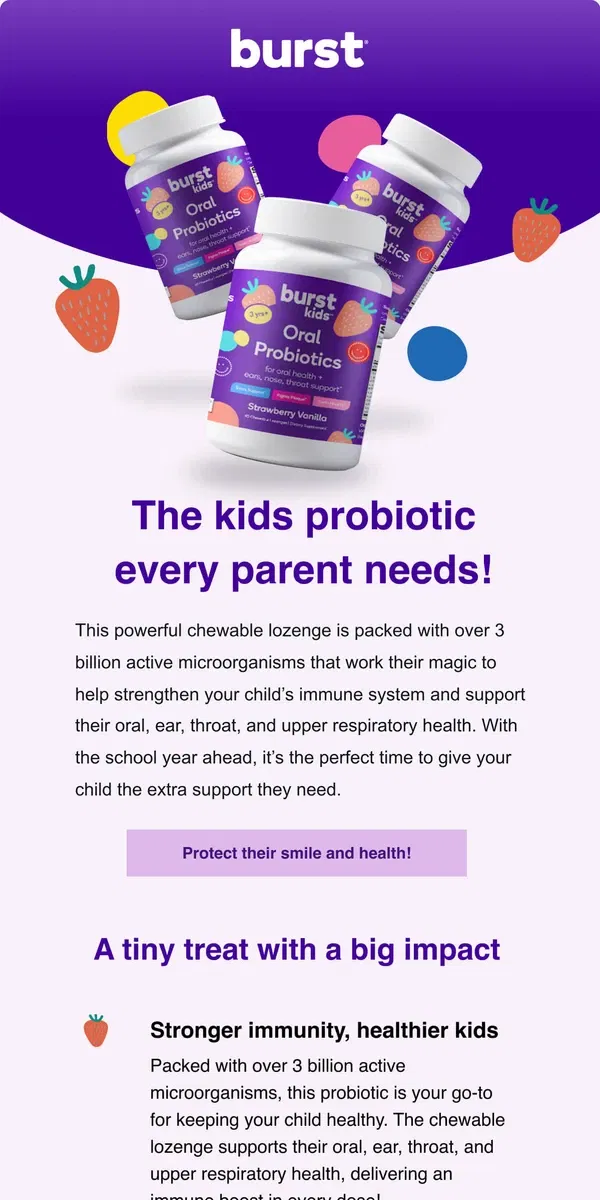 Email from BURST Oral Care. 🎒The ultimate back-to-school wellness boost!