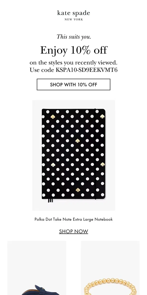 Email from Kate Spade. Make this special style yours