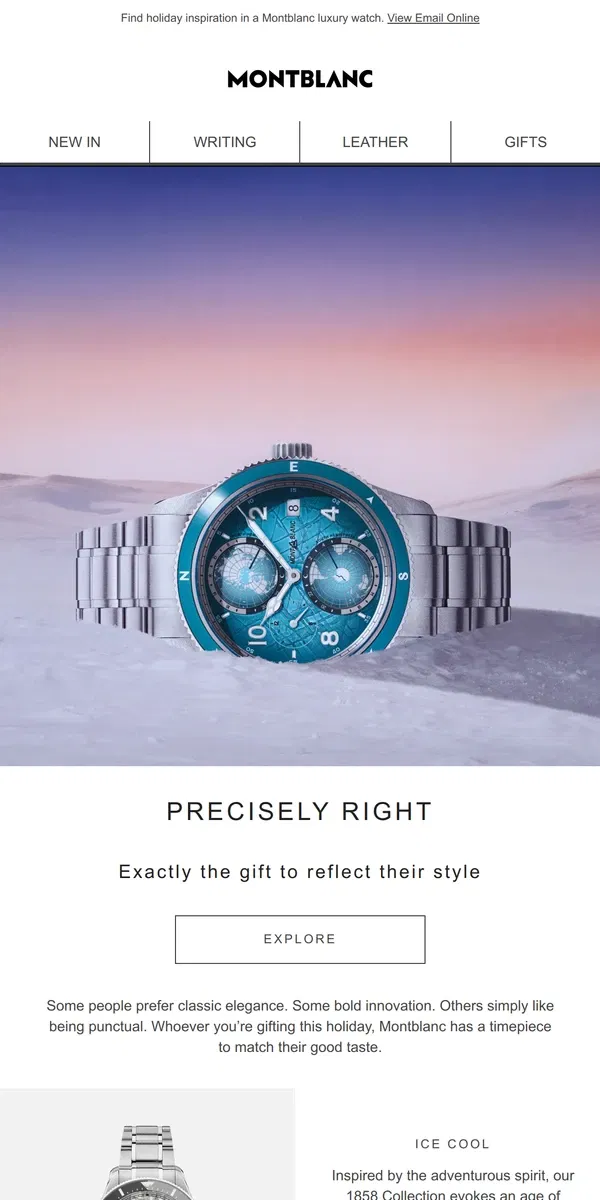 Email from Montblanc. A present they’ll take everywhere