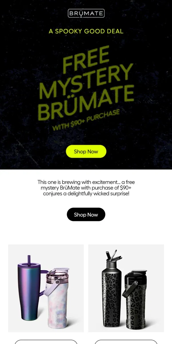 Email from BruMate. A Free Mystery Brü For You, Boo 👻