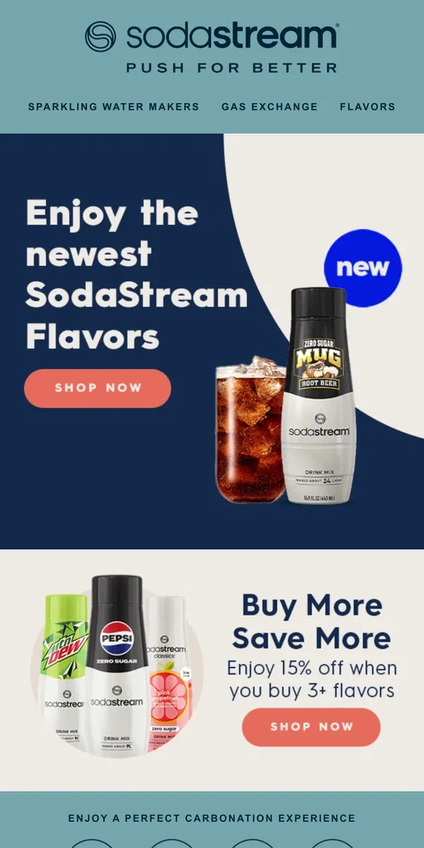 Email from SodaStream. Sip our our best selling flavors and save!