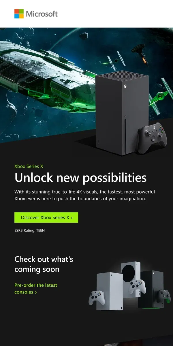 Email from Microsoft Store. Own the most powerful Xbox ever