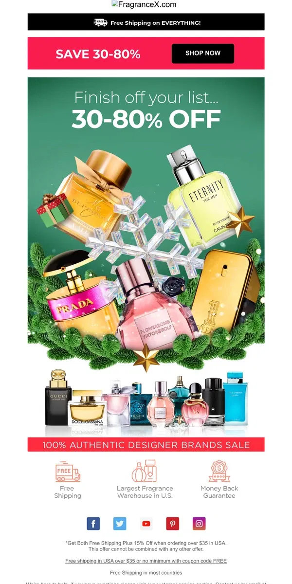 Email from FragranceX. VIP's Only! This deal is for you