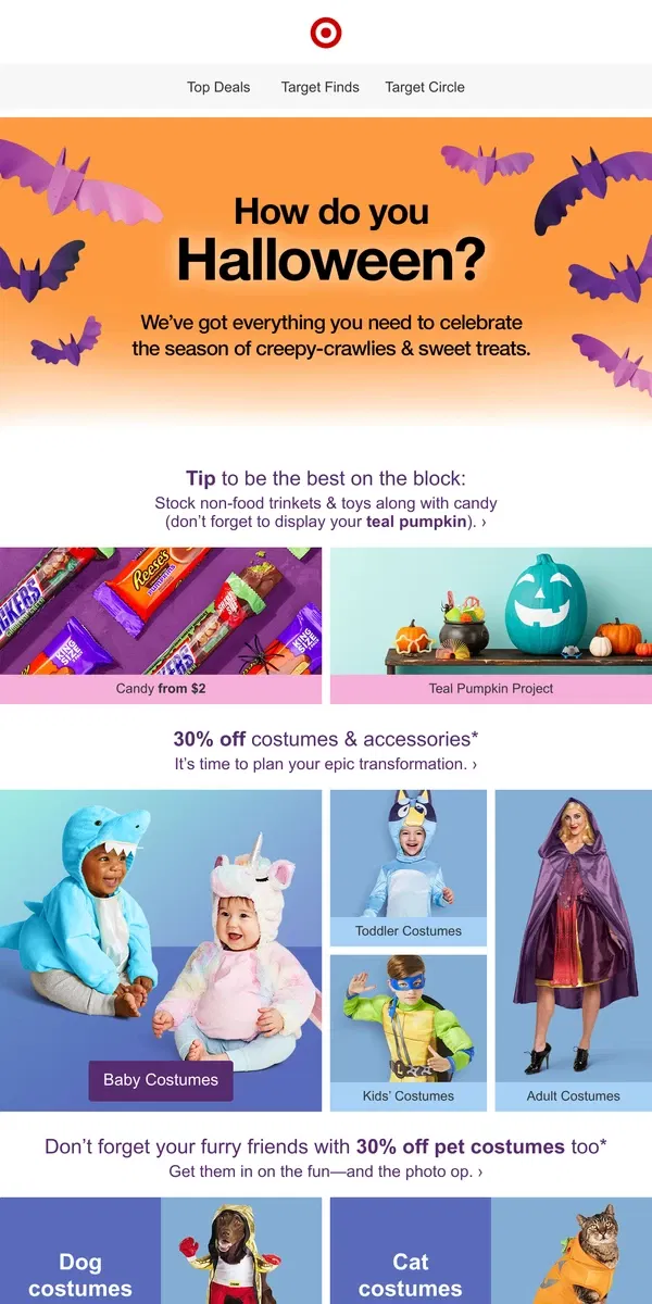 Email from Target. Countdown to Halloween starts...now! 🎃 🦇 👻