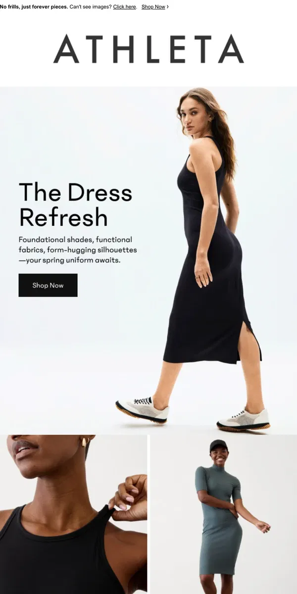 Email from Athleta. We spy new dresses inside …