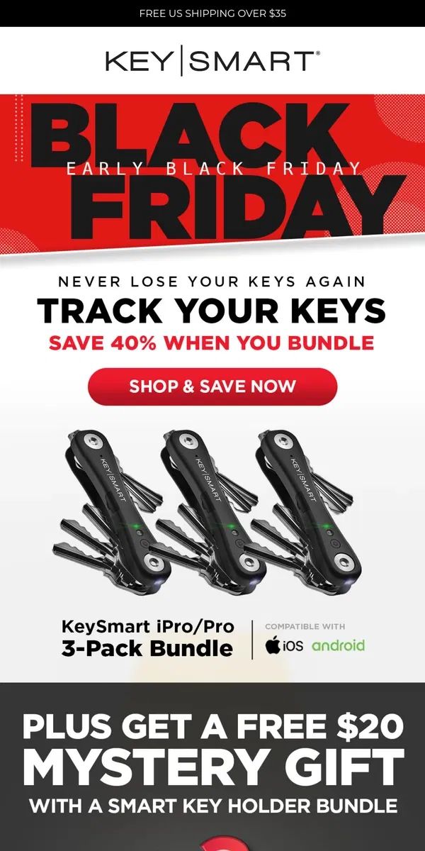 Email from KeySmart. Get 3️⃣ of our hottest smart key organizers