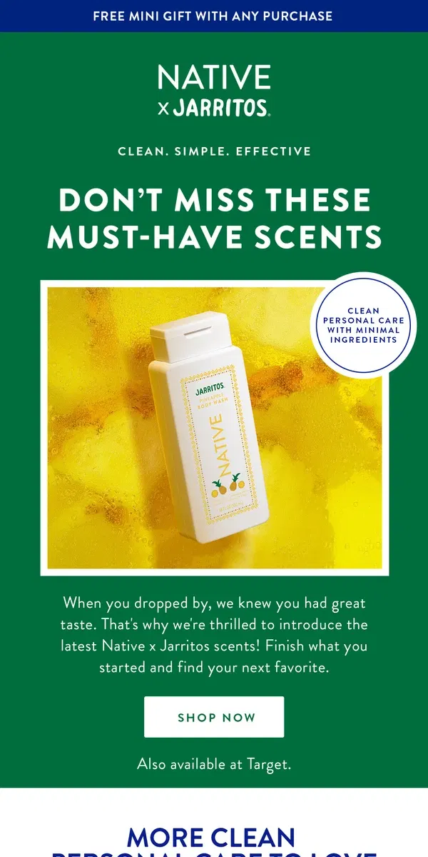 Email from Native Deodorant. Did you forget something?