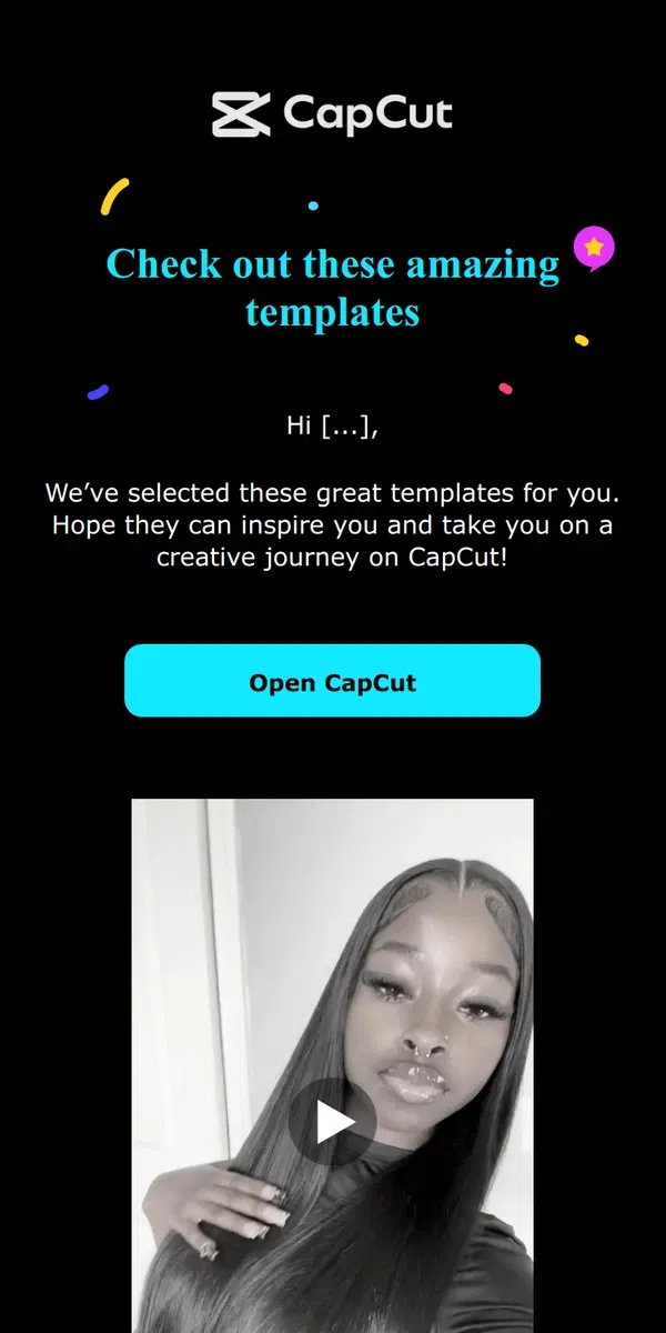 Email from CapCut. Your own creative studio at CapCut