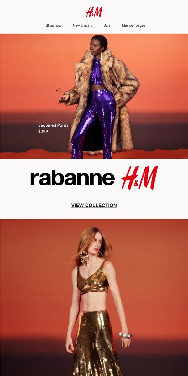 Email from H&M. Coming soon: Rabanne H&M