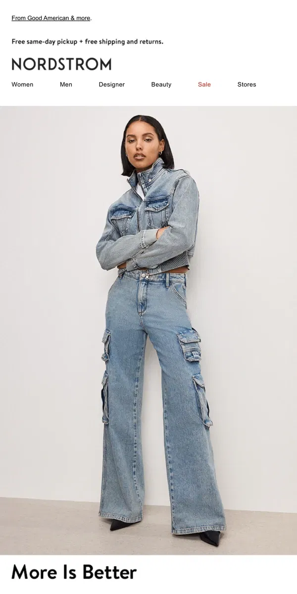 Email from Nordstrom. Denim on denim on denim