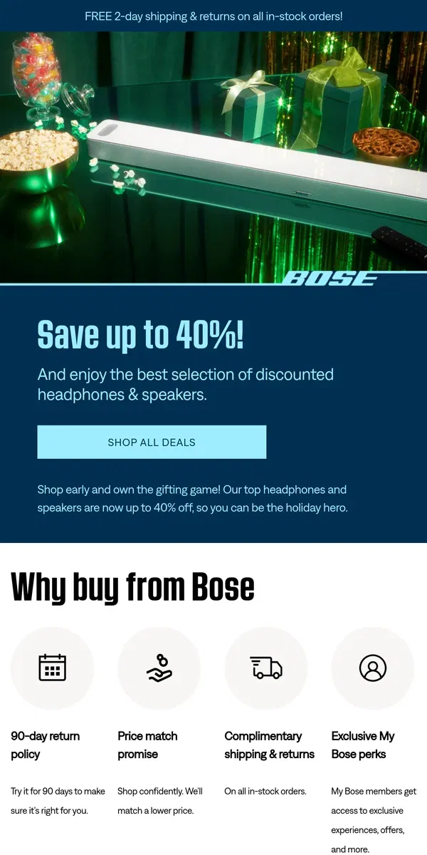 Email from Bose. Shop now for the best selection & save up to 40%!