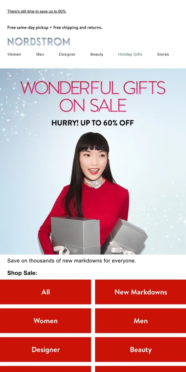 Email from Nordstrom. Hurry! ⏰ Gifts on sale won't wait