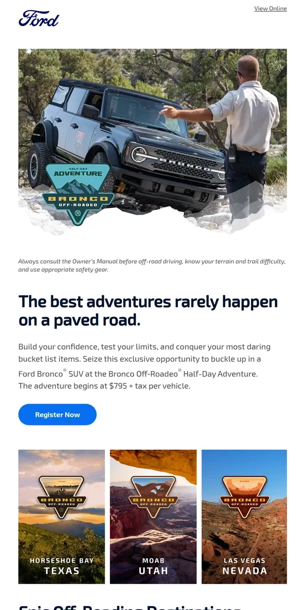 Email from Ford. Adventure is calling. How will you answer?