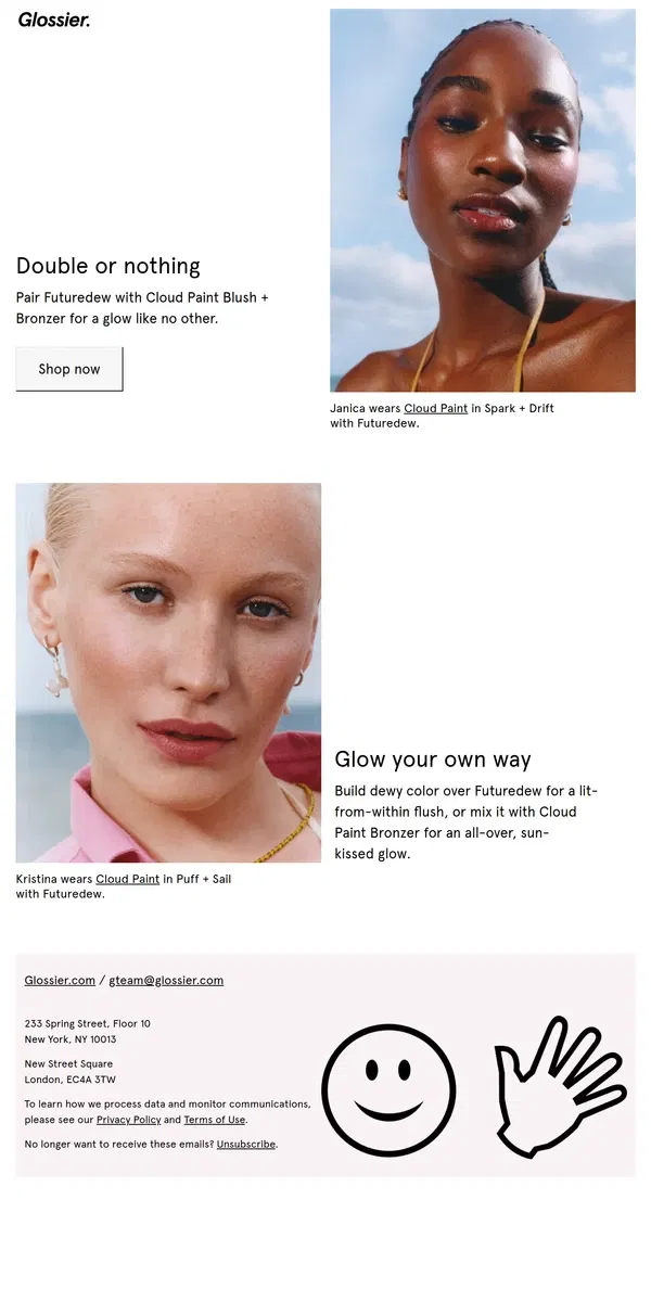 Email from Glossier. Twin flames