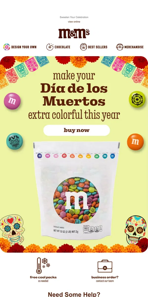 Email from M&M's. Celebrate Día de Los Muertos with 'M!