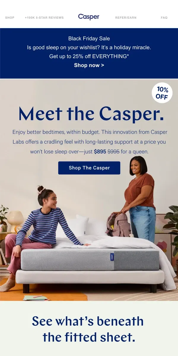 Email from Casper. The Casper: Your best rest for just $895.