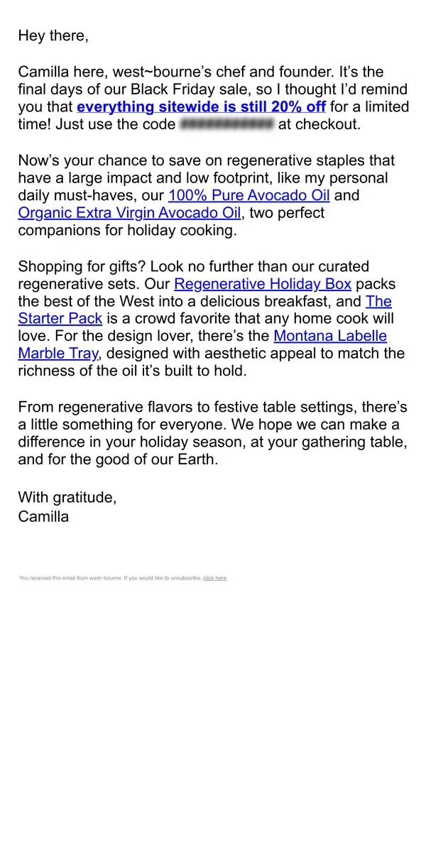 Email from west-bourne. Shop Chef Camilla’s Kitchen Must-Haves